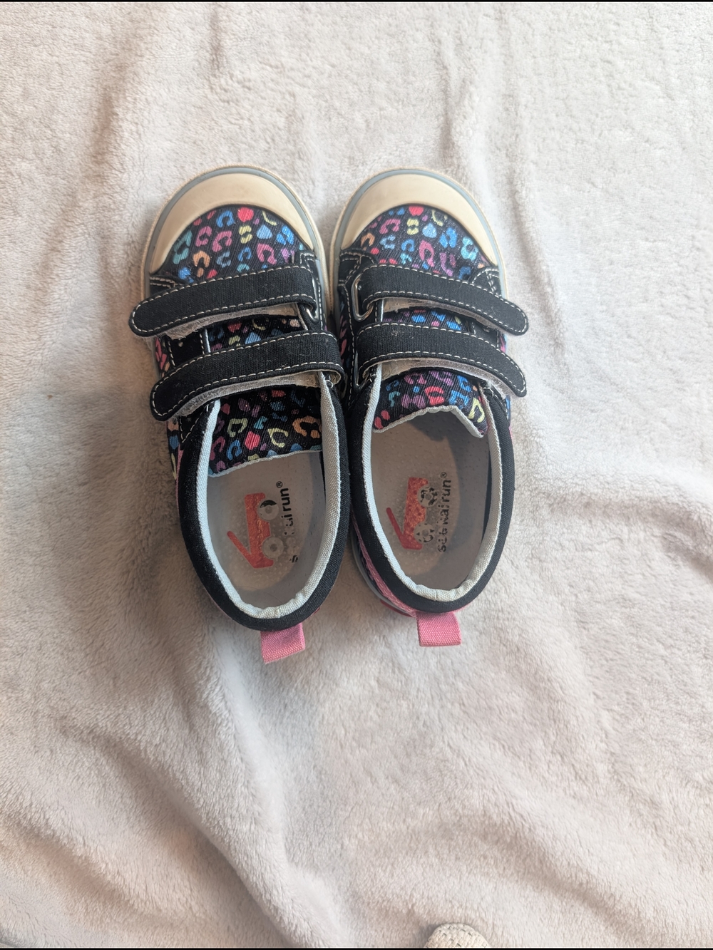 See Kai Run Black Sneakers with Multicolor Leopard Print